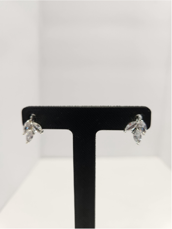 Express Jewelry - Express Silver Leaf Stud Earrings sterling silver marquise cut